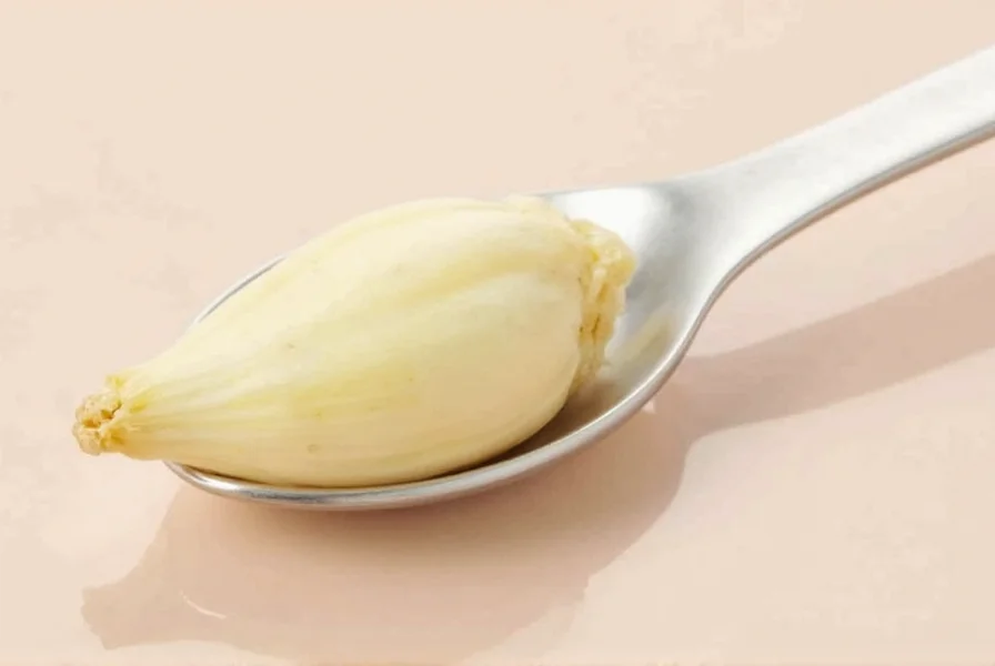 Chef measuring garlic for recipe