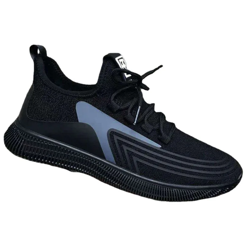 

wholesale price mesh material Hard-Wearing cheap made in china sneakers casual sport shoe running shoes for men, Custom ( black&red)