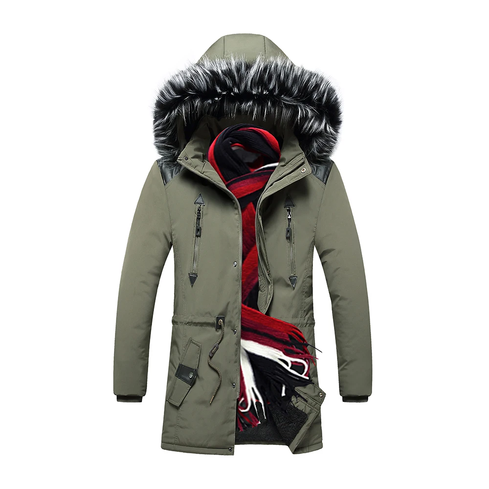 

winter coat men long black men casual outdoor removable hooded jacket daily life warm winter long coat, Black/khaki/army green