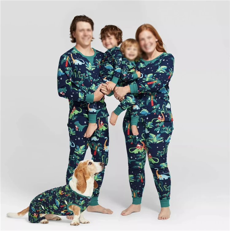 

Breathable Casual Christmas pajamas Family wear Parent-child and pets cotton pajama set Sleepwear family home wear, Picture shows
