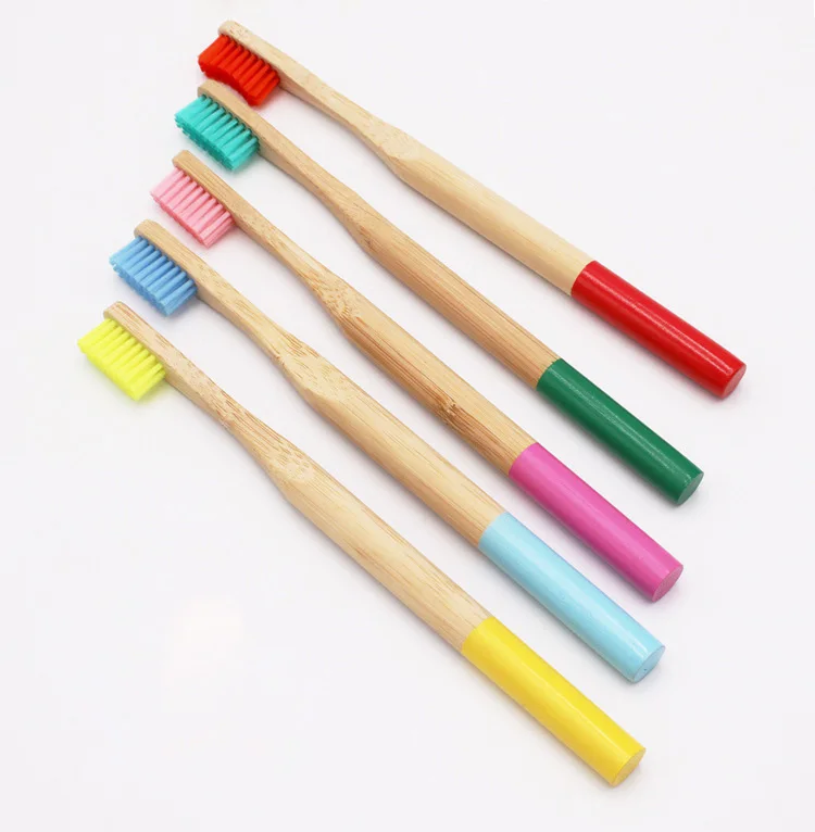 p361 round handle toothbrushes natural bamboo tube