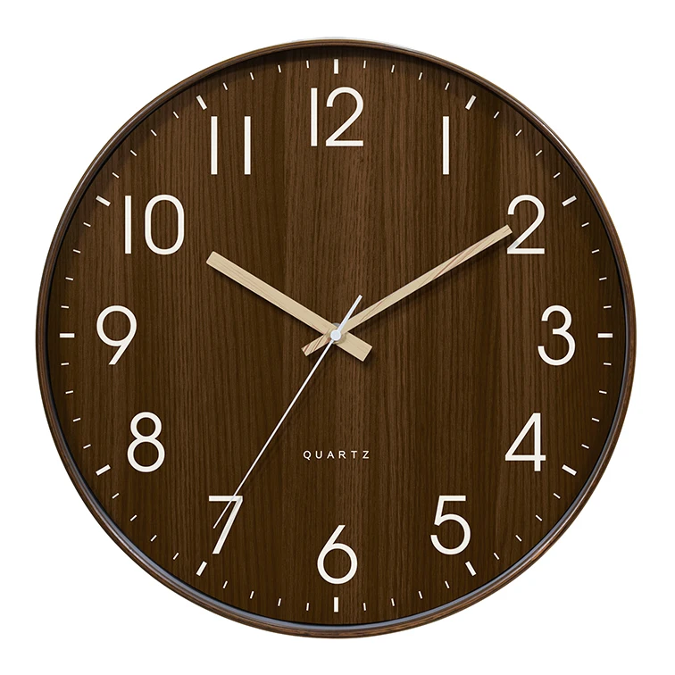 

Plastic Wood Wall Clock for Home Office Hotel, Customized color