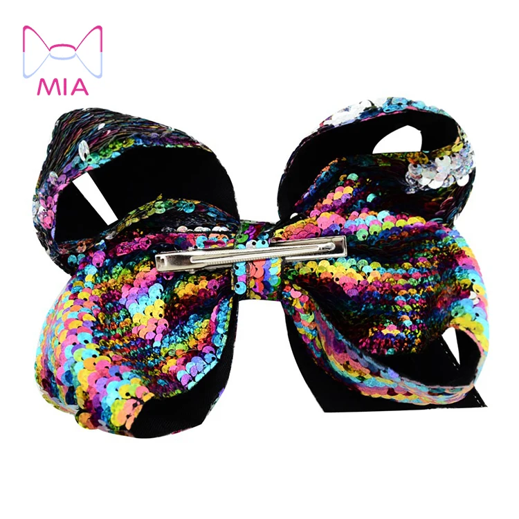 

Mia Free Shipping 20 Colors  Sequins baby bow clips Flash Colorful baby girl hair clips, Picture shows