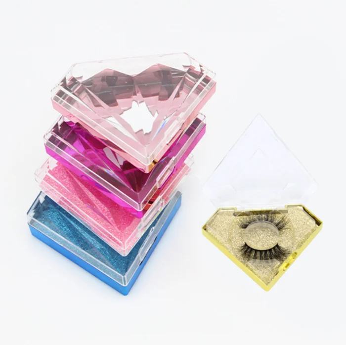 

Color plastic false eyelash diamond packing box pair eyelash boxes
