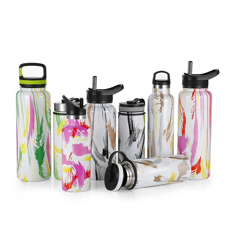 

Custom Logo Outdoor Sports Fashionable bottles Double Wall Vacuum Insulated Stainless Steel Water Bottle with custom logo, Customized color
