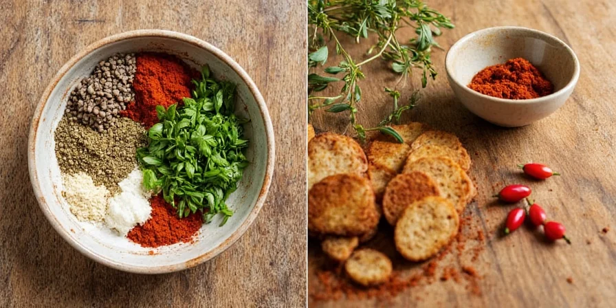 Greek-inspired table setting with fresh herbs