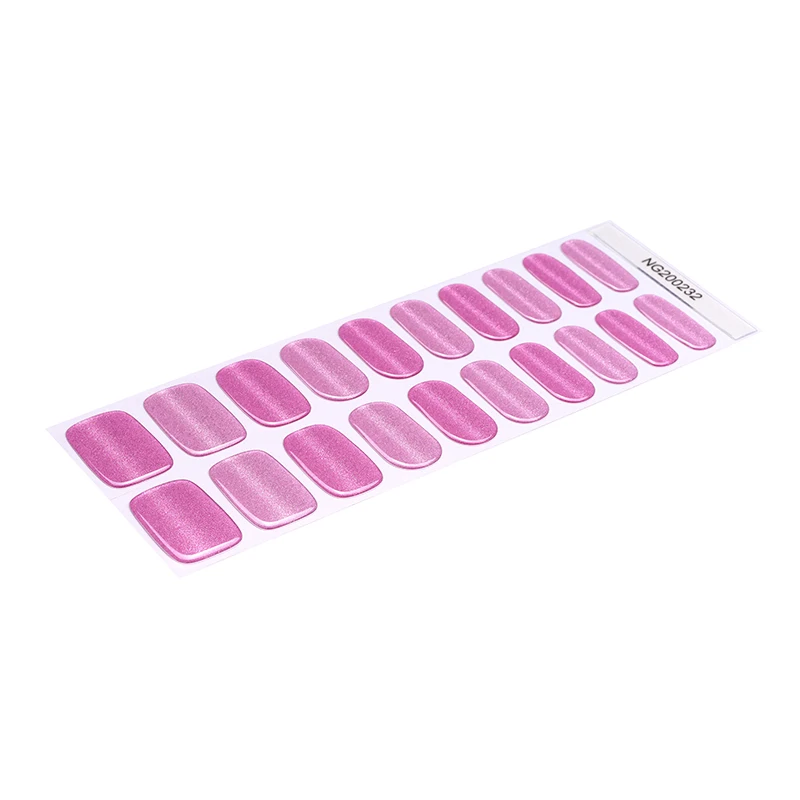 

2024 New Trend gel nail wraps pink cat eye pattern semi cured gel nail stickers