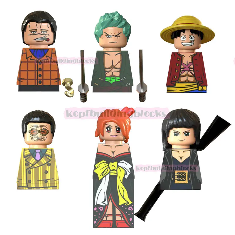 

KT1005 Tony Luffy Roronoa Zoro Nami Kaya Vinsmoke Sanji Makino Anime Character Mini Bricks Building Block Figure Toy