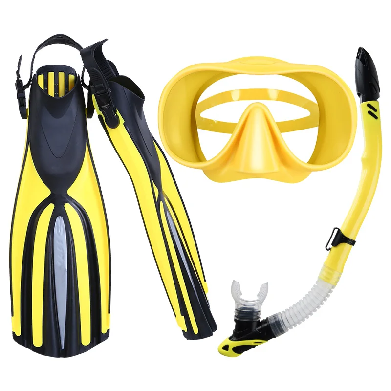 

Wholesale Price Waterproof Diving Mask And Dry Top Snorkel Set And Fins For Adults, Customized color supported