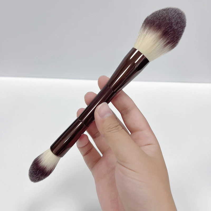Custom  Large Double Head Powder Highlight Brush Hourglass Series Vegan Luxury Professional Makeup Brushes Factory