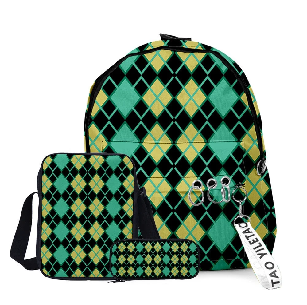 

3D new trendy shoulder bag casual bag three sets college style backpack