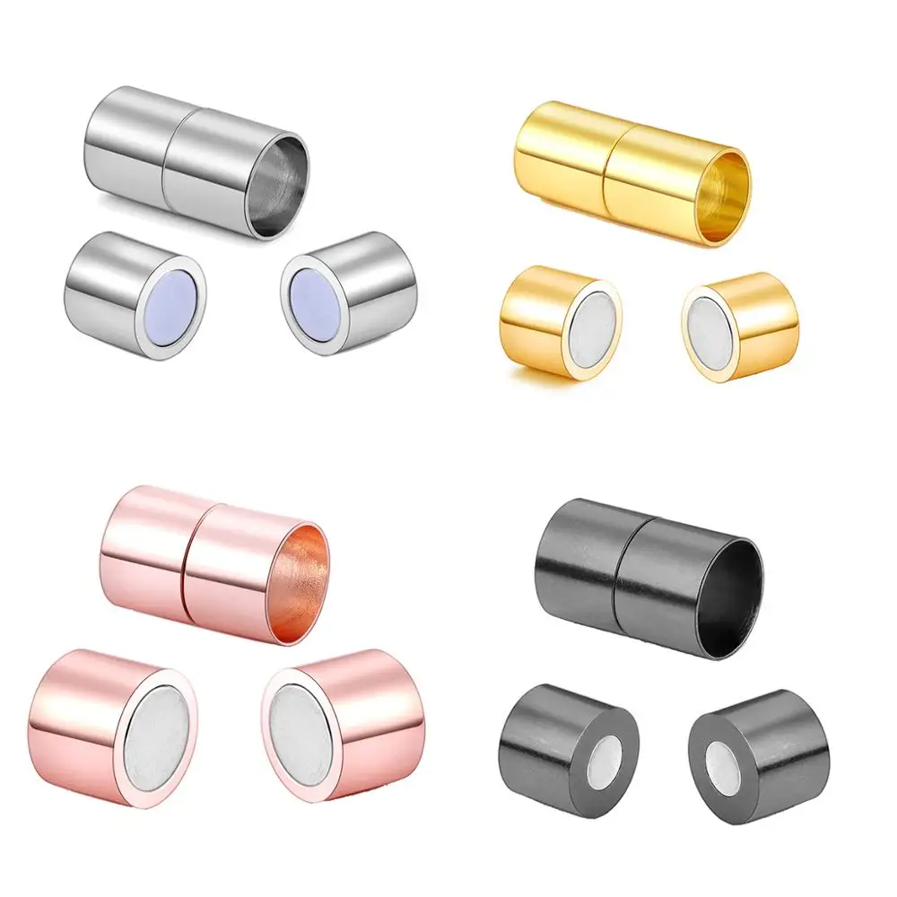 

10pcs Gold Color Magnetic Clasps 3 4 5 6 7 8 10 12 14 15 mm Leather Cord Bracelet Connectors For DIY Jewelry Making Accessories, Gun black/silver/gold/rose gold