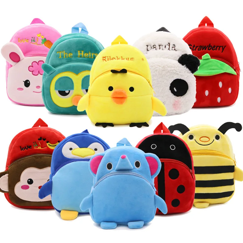

wholesale 3D Plush Animal School Back Pack Cartoon Zoo Backpack Bags For Kids Cute Backpack Ruaksack For Primary School Children