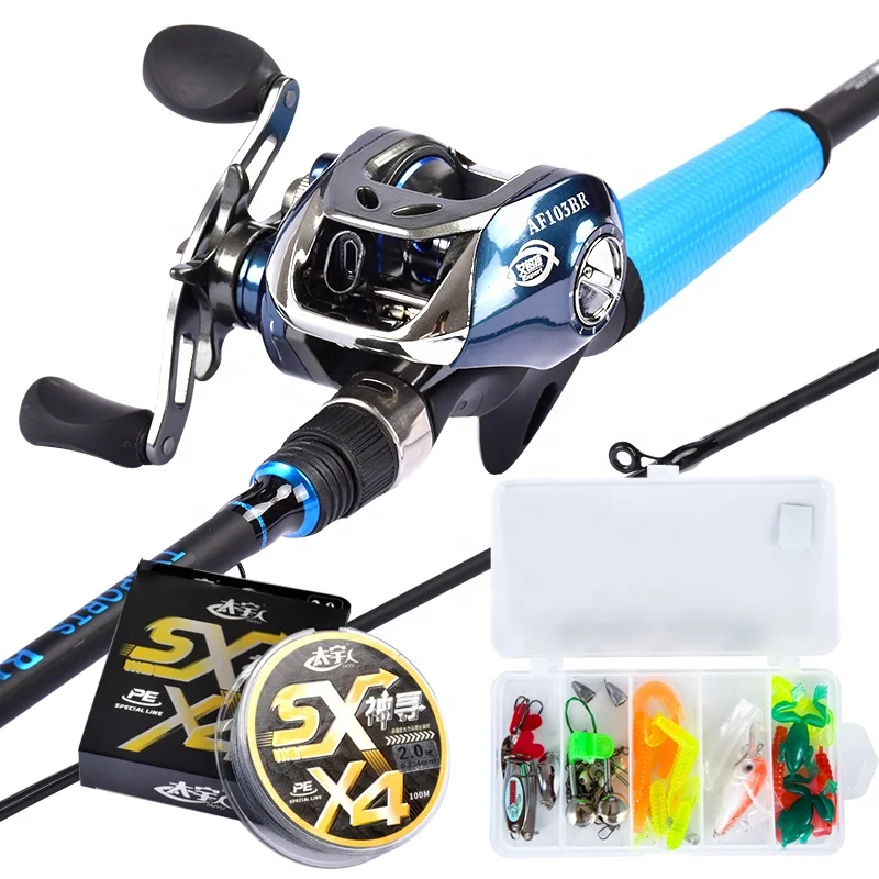 

6'6' High quality at a fair price medium action carbon casting fishing rod and reel combo set