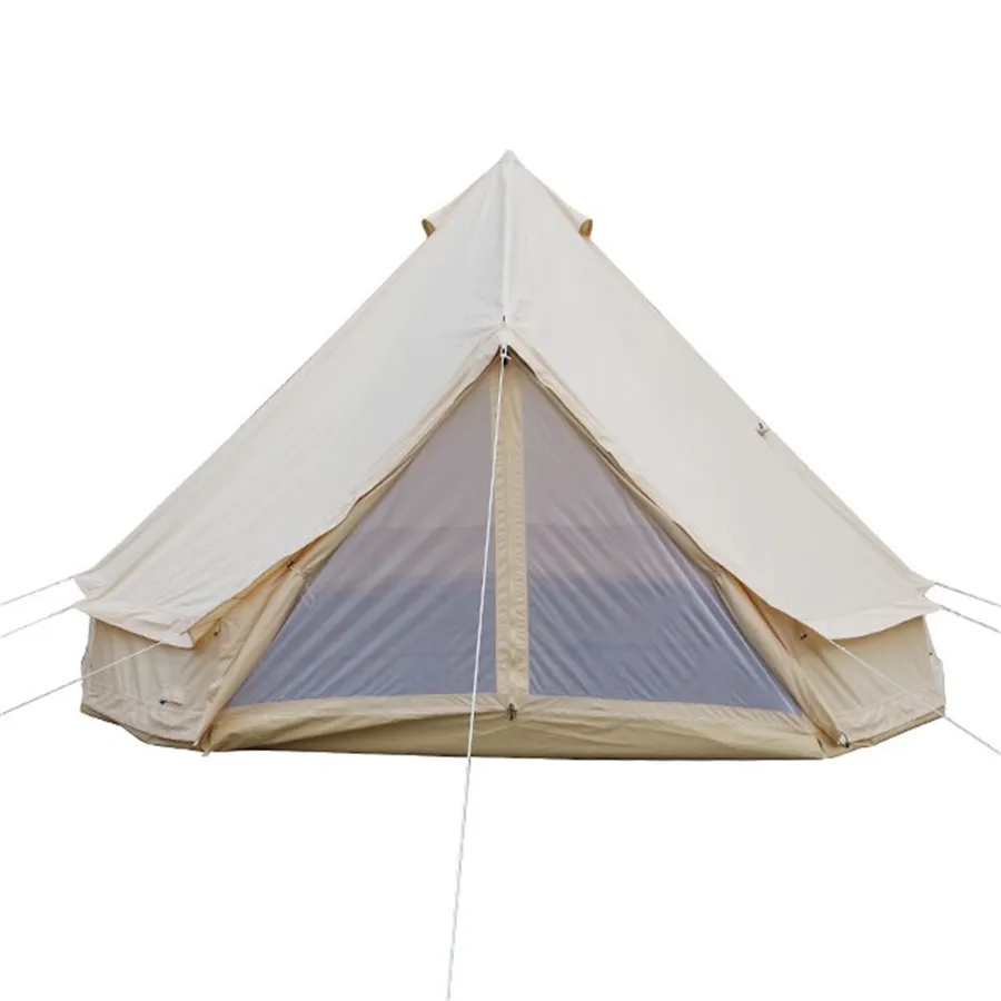 

2020 canvas bell tent 3m 4m 5m 6m 7m waterproof camping bell tent for sale, Beige
