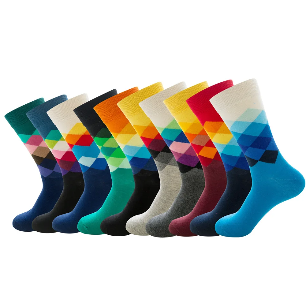 

Crew Customize Cotton Men's Business Dress Best Usa Unisex Colorful Custom Happy Socks Men