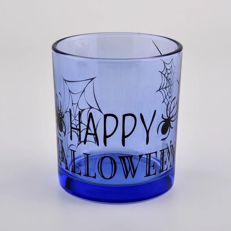 6oz 8oz 10oz 12oz decorative glass candle jars for Halloween