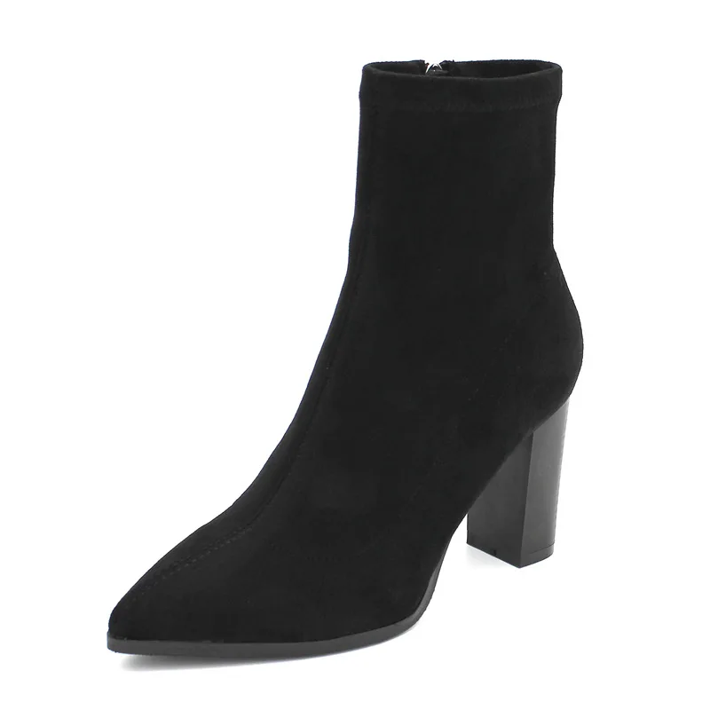 

New Fashion high heels woman casual shoes zipper lazy black women boots