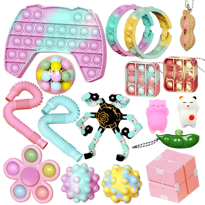 

61 Pcs 24 Pieces Custom Sensory Fidget Toys Set That Coast 6 Rainbow Pop Sensory Toy Set
