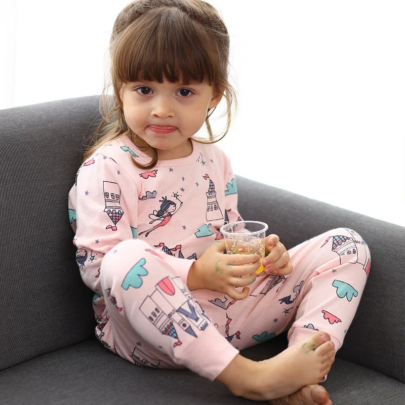 

Kids & Toddler Girls Boys Sleepwear Pajamas 2 Piece Pjs Set 100% Kids Cotton Pyjamas, As photos