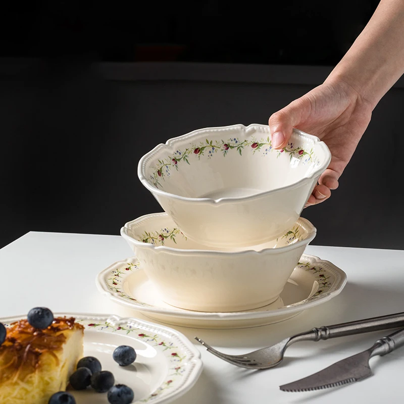 

high quality embossed plate porcelain plate and bowl, Multi