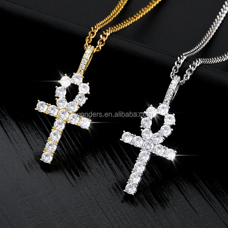 Female Cross Necklace Gold Plated Jewelry Cz Necklace Cz Diamond