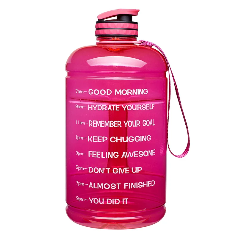 One Gallon Large Capacity Water Bottle Motivational Time Marker