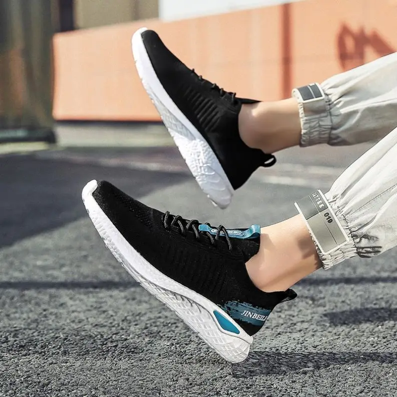 

Good quality mesh knitted breathable non-slip lightweight men sports running shoes factory customized men shoes running sneakers