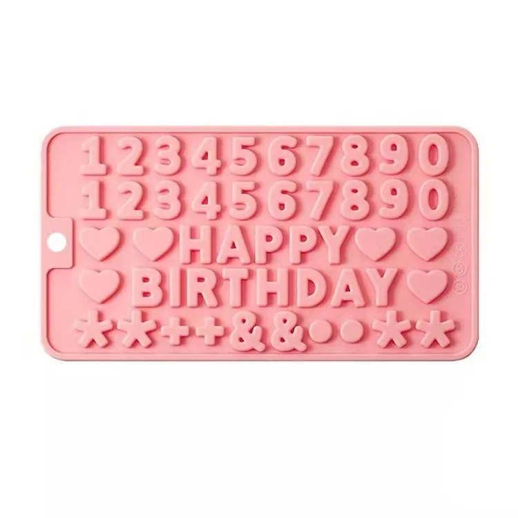 

0945 26 Alphanumeric Epoxy Cake Decoration Mold DIY Chocolate Silicone Mold, Many colors are available