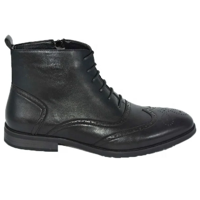 

Top Sale Wholesale Fashionable New Design High Quality Pu Boots For Men, Black