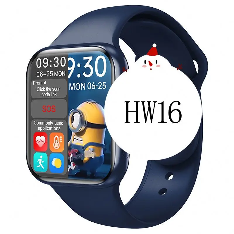 

2021 new Arrival hw16 smart watch series 6 iwo 13 big black Android relojes inteligentes bt watch 6 hw 16 smartwatch