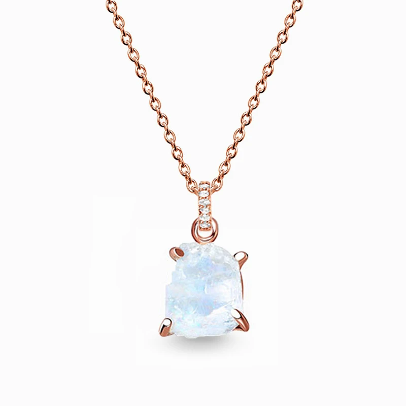 

Milliedition Jewellery Wholesale Custom 18K Gold Plated Jewelry opal moonstone crystal Natural Stone Pendant Necklace, Picture shows