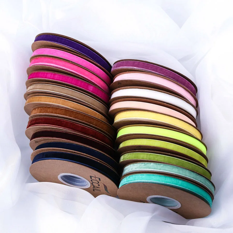 

COOMAMUU Velvet Decorative Ribbons  20yards/roll Solid Ribbon DIY Headband Bows DIY Shoes Tape Hat Sewing Supplier, Customized