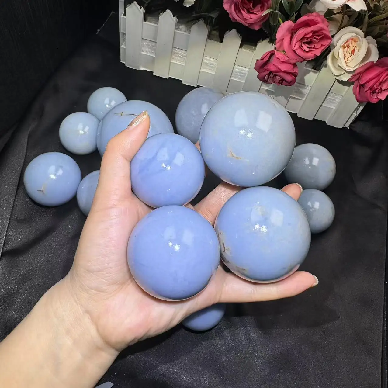 Wholesale Gemstone Crystal Crafts Ball High Quality Angelite Sphere for Healing Stones