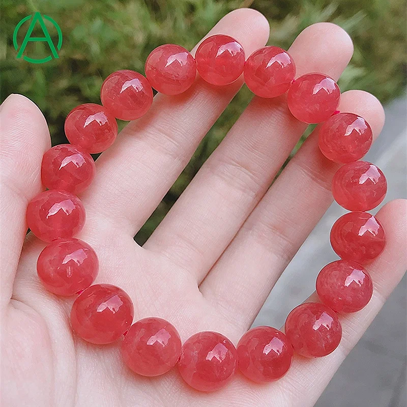 

ArthurGem Rare Quality Rhodochrosite Gemstone Bracelets Natural Healing Crystal Argentina Rhodochrosite Bracelets for Women