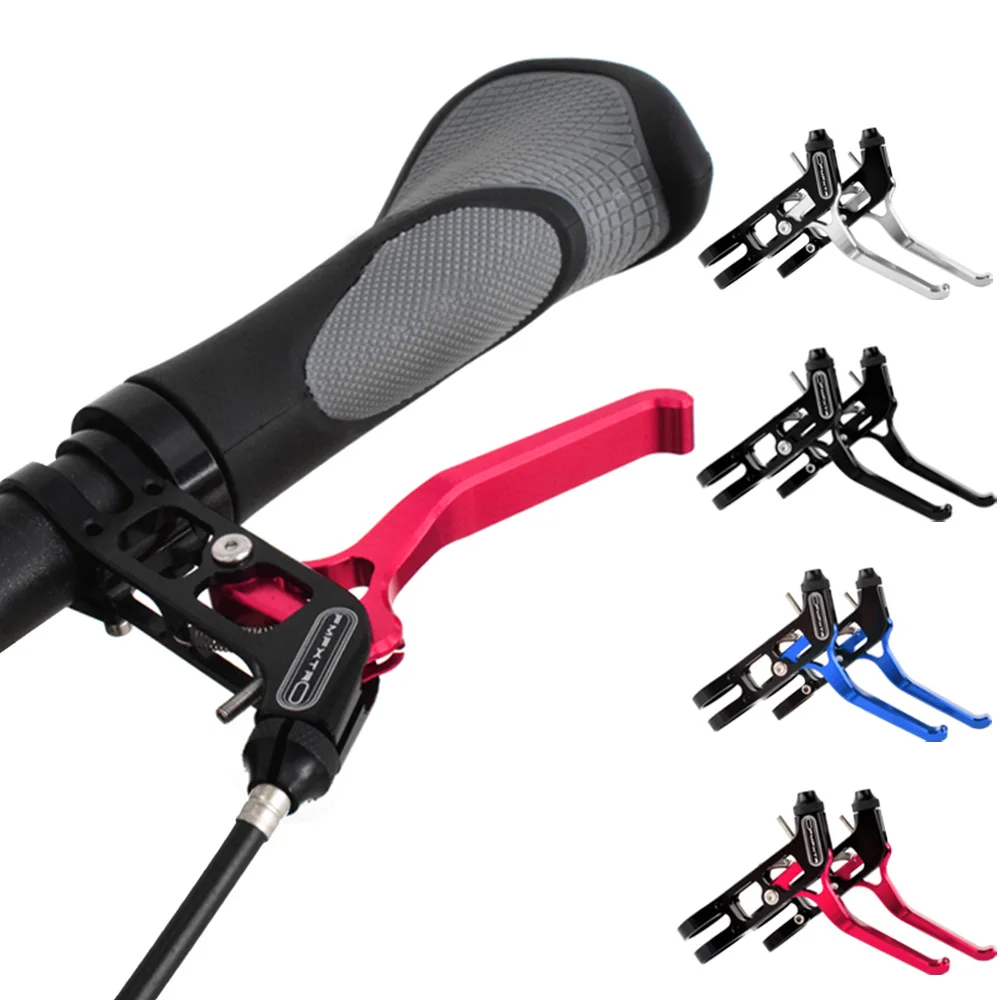 

FMFXTR Mountain Bike Ultralight Folding Bike Brake Caliper CNC V Brake Lever Kid Bicycle MTB Calipers Lightweight Brake Set, Black red blue silver