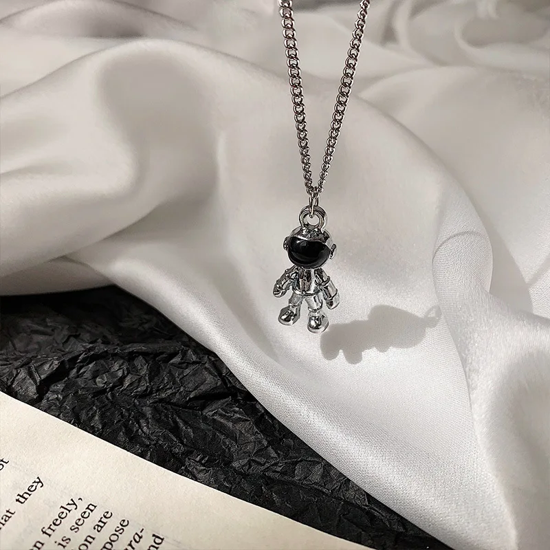 

fashion trendy jewelry black astronaut necklace jewelry pendant
