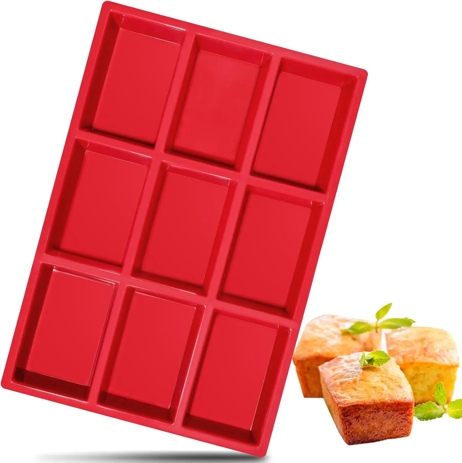 Mini Loaf Pan Silicone Baking Mold for Mini Loaf Cake Bread Meatloaf Cornbread Brownie Muffin Rectangle Soap Bar Silicone Molds