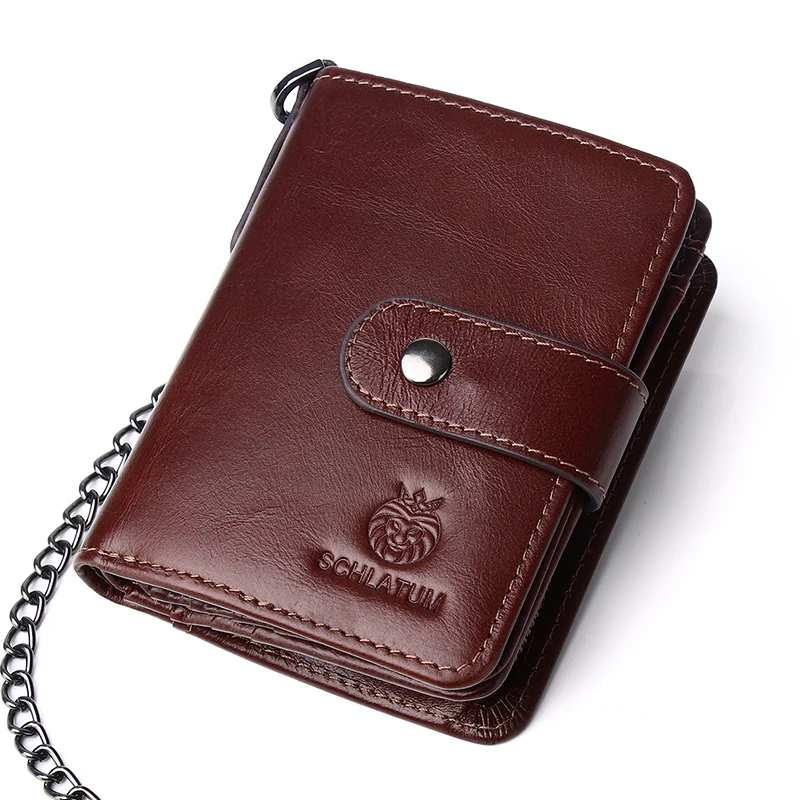 

SCHLATUM Custom Luxury Minimalist gents Dollar Small Slim Vintage RFID Men Genuine Leather purses Wallets