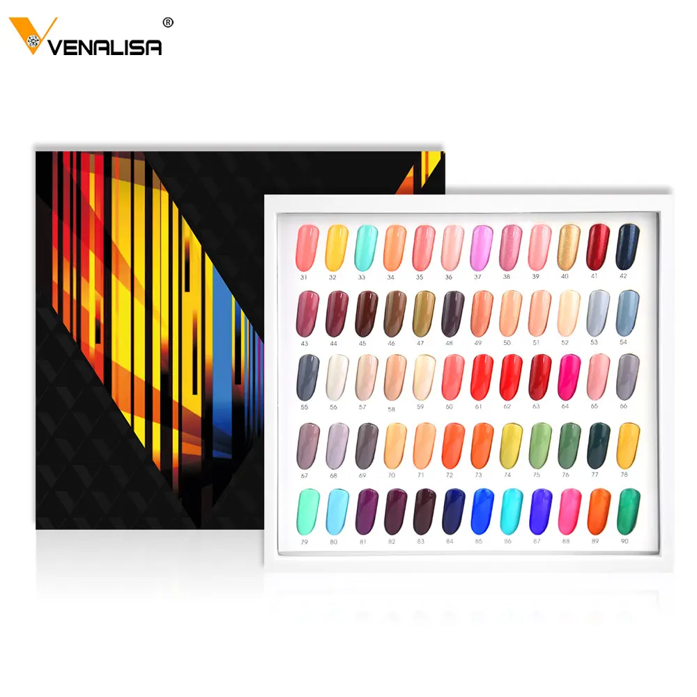 

VENALISA CANNI False Nail Tip Color Card Board Nail Art Acrylic Nail Gel Polish Color Displayer Card Swatch Chart Palette, Depend on color book
