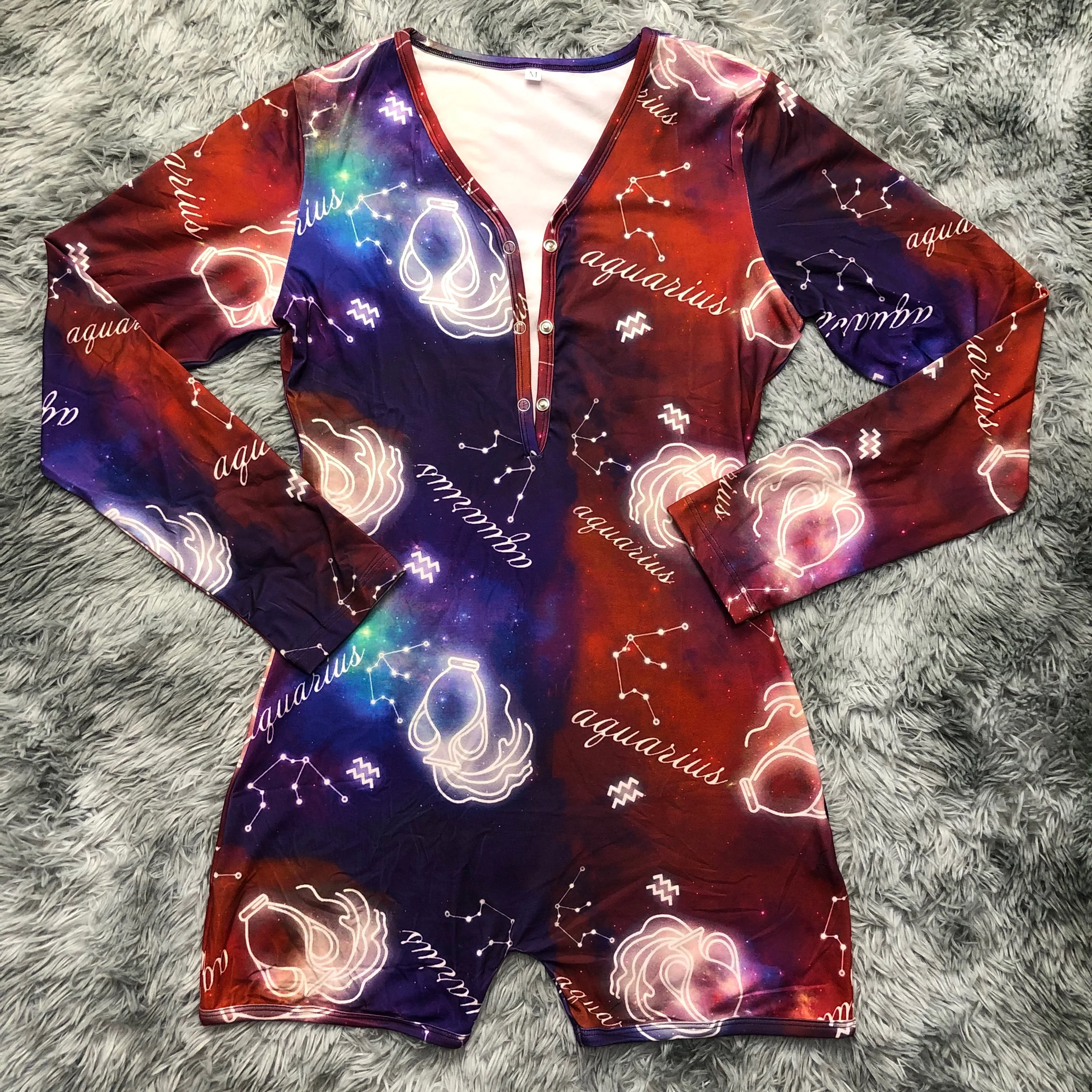 

Custom Aquarius Adults Sexy Pajama Long Sleeve Sleepwear wholesale adult onesie
