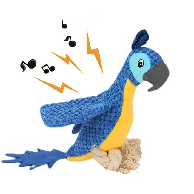 

Interactive Stuffed Plush Parrot Birds Soft Pet Chew Toys Teeth Cleaning Cute Puppy Dog Toy Plush Squeaky