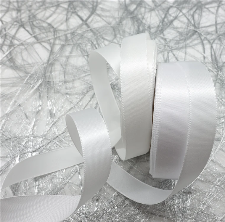 

2 Inch/50mm Width White Single Sided Satin Ribbon before Dyed