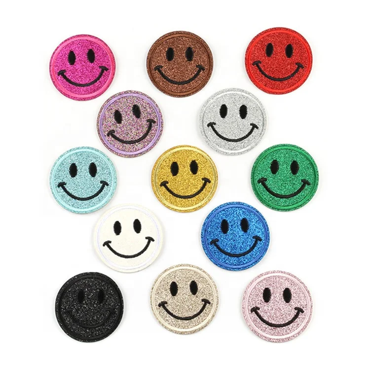 

Funny smile High Quality Factory Price Custom chenille Heat Press Badge Embroidery Patch Sew Iron on Patch Applique For Clothes