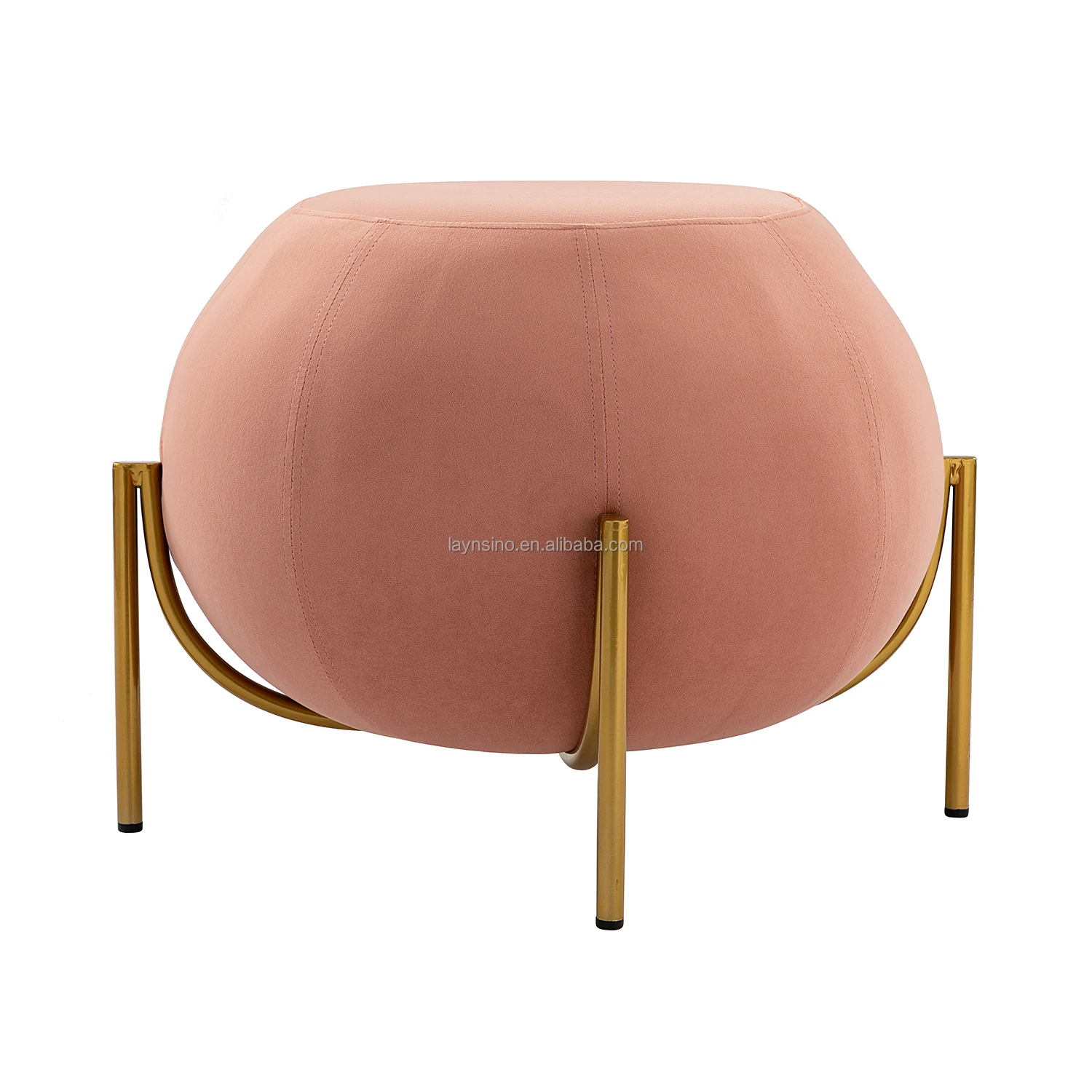 

2022 New Living Room Furniture Nordic Velvet Ottoman Pouf Foot Stool Round Ottoman Stool