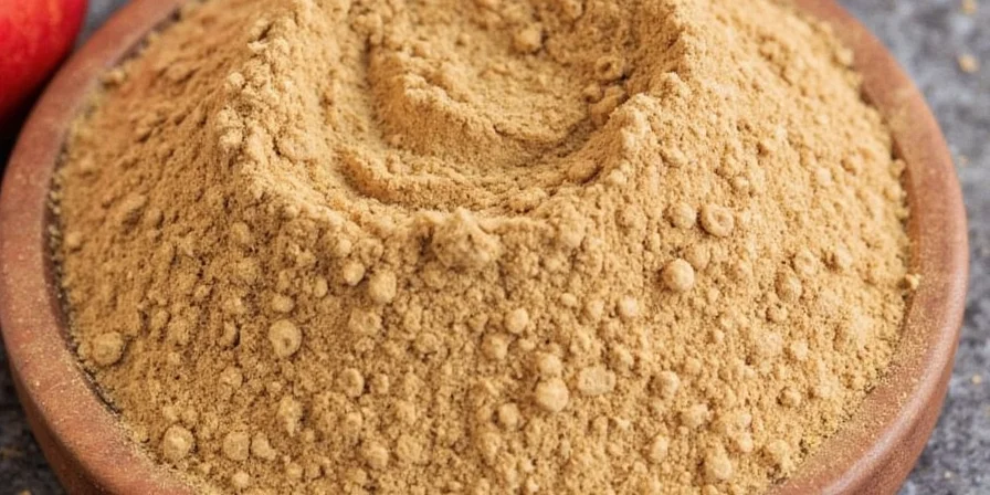 Jar of homemade fall spice blend with powdered apple cider