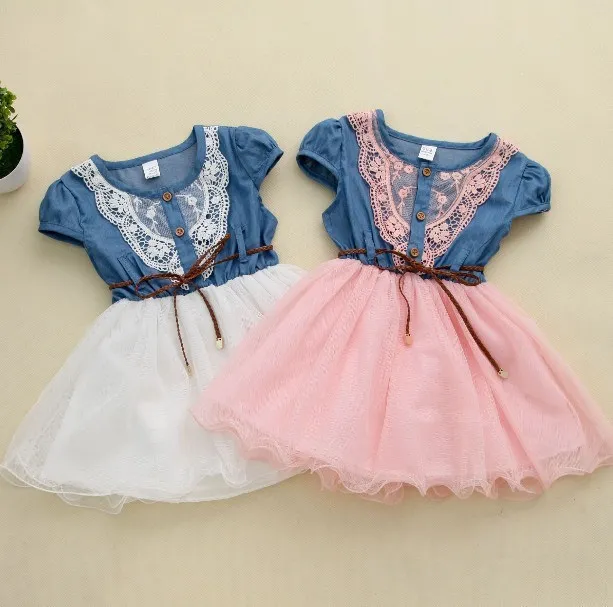 

Retro embroidery lace carved casual party dress baby girls dress, As photo showed