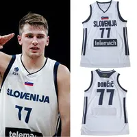 

Mens #77 Luka Doncic Jersey Throwback Basketball Jersey slovenija Team Retro Stitched Shirts