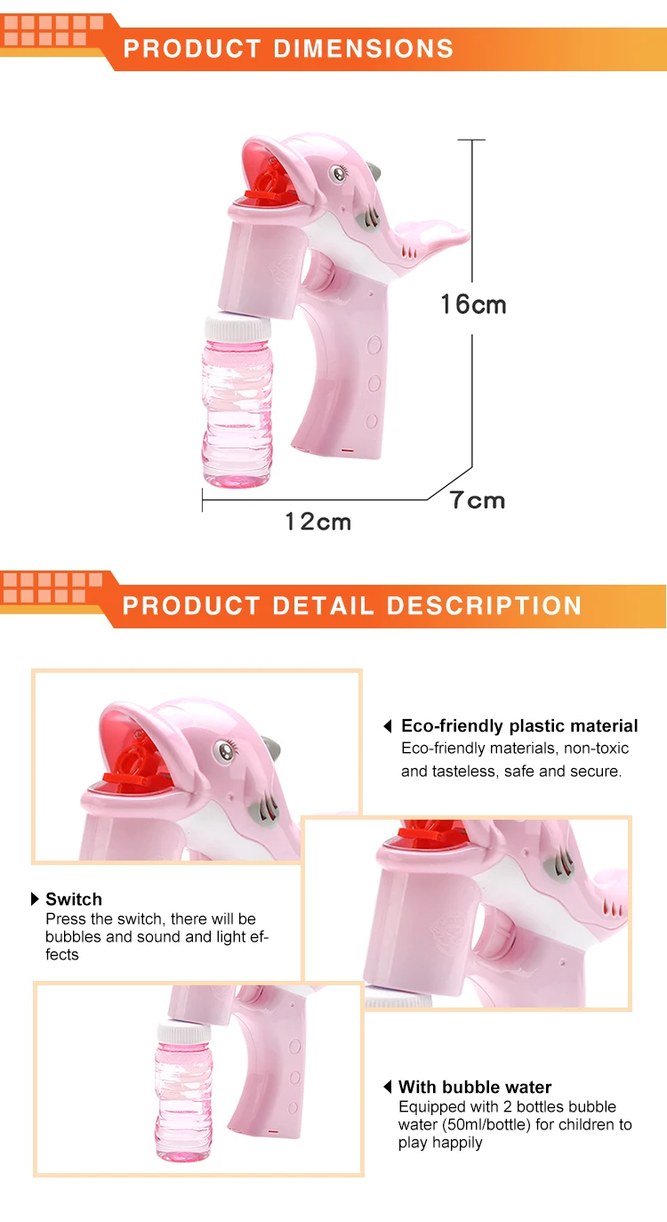 Hot sale automatic light music soap toy  colorful bubble dolphin bubble toys bubble gun with 2 soap water