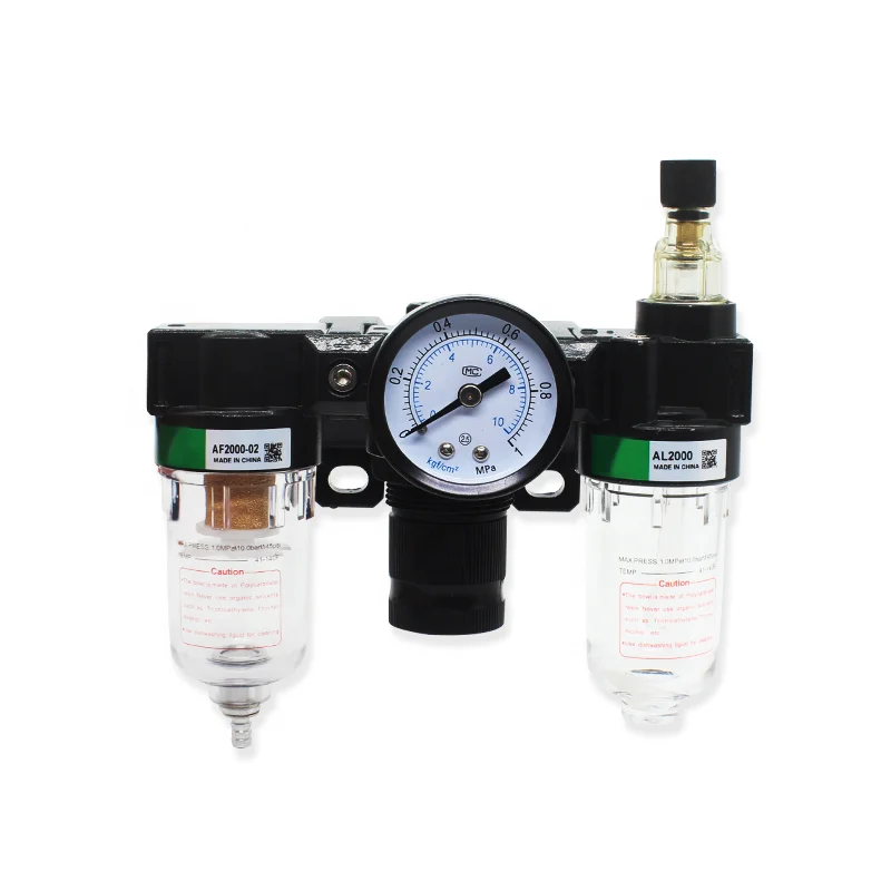 

AIRTAC AC2000 pneumatic 2-way three unit air filter pressure regulator oil lubricator with pressure gauge